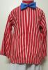 Kids Costumes to Hire - Red & White Stripe Shirt, White Pants, Blue Bowtie - 3 pce (2)